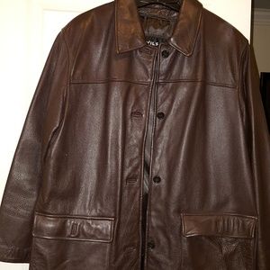 Brown leather jacket